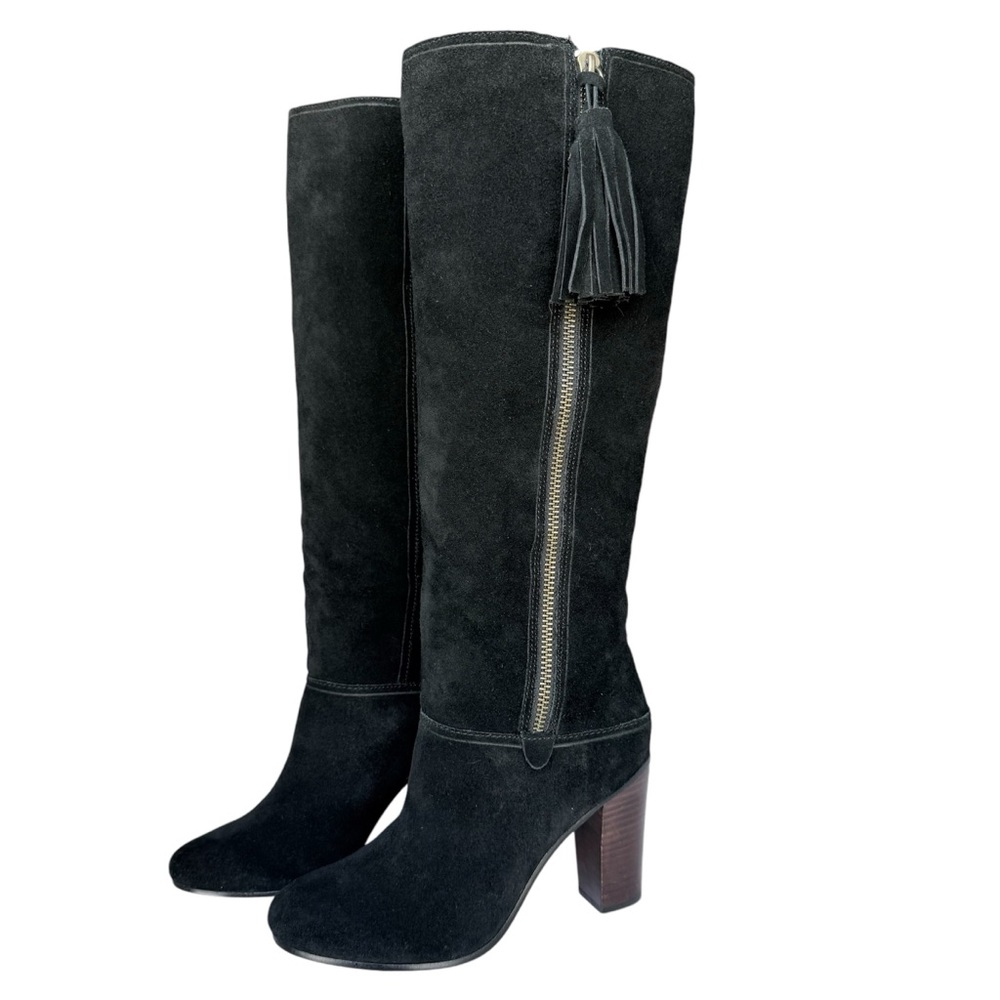 Coach Black Suede Leather Tall Knee High Boots **no tasselsWomen’s Size 7.5